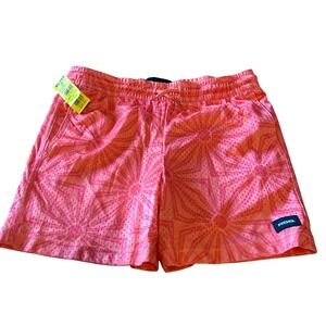 RSQ Kids Boys Mesh Athletic Shorts Coral Print Drawstring Elastic Waist Size L